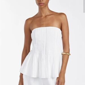DISSH White linen Strapless Top